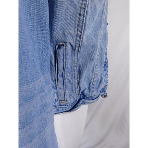 Aeropostale Denim Jacket Womens Medium Light Wash Distressed Trucker Blue - Picture 9 of 12